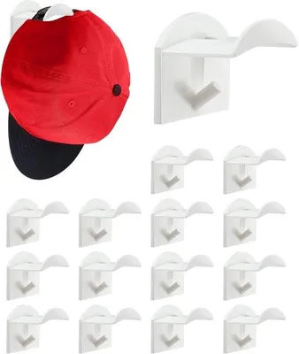 Obrázok produktu pre 15-dielny samolepiaci magnetický držiak na klobúky na stenu, biely