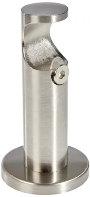 Image de Support Gardinia 1 rail ouvert pour Ø 25 mm aspect inox 8 cm
