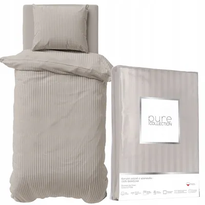 Zdjęcie produktu dla Deco4Home pościel satynowa | 140x200 cm | bawełna | beżowy