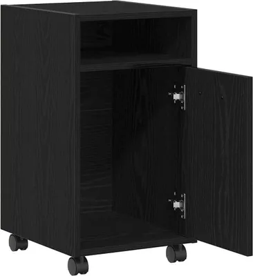 Produktbild von vidaXL Wagen-Seitenkombination Schwarz Eichen-Optik 33 x 38 x 60 cm