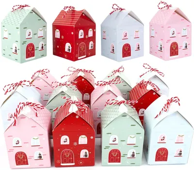 Produktbild von DIY-Weihnachtsadventskalenderboxen zum Befüllen – Adventskalender-Hausboxen – Adventskalender zum Auszählen