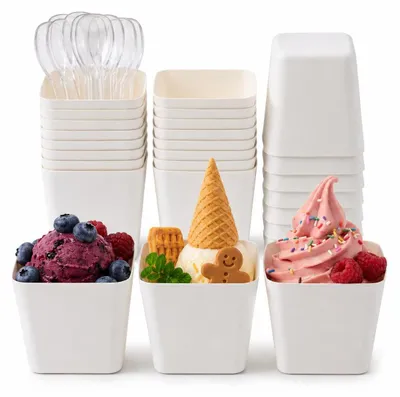 Eisbecher aus dickem Karton, 100 ml, 25 Stück