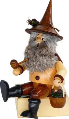 Produktbild von Kantenhocker Waldwichtel Pilzsammler (26cm) Räuchermann von Drechselwerkstatt Uhlig