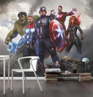 Produktbild von Komar Vlies Fototapete - Marvel Avengers Working Together - Größe 300 x 250 cm