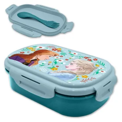 Produktbild von Disney Die Eiskönigin Anna Elsa 2 tlg Kinder Set Brotdose plus Göffel – Blau
