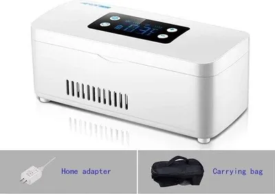 Produktbild von Kühlschrank für Medikamente - Medizinische Kühltasche - Insulin Etui - Diabetes Tasche - LCD Display - Kühlschrank für Auto - Schwarz