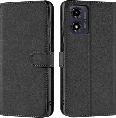 Produktbild von Conie Klapp Tasche für Motorola Moto G04 / G24 Kartenfach Rundumschutz Hülle in Schwarz
