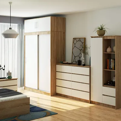 Produktbild von Moderner Kleiderschrank CLP 150 cm mit Schiebetüren und Aufsatz