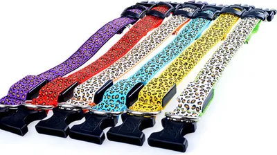 Productafbeelding van LED-halsband voor honden, luipaardprint / rood