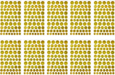 Produktbild von Oblique Unique 620 Smiley Sticker Glitzer Aufkleber Lächeln Emoji Face - gelb