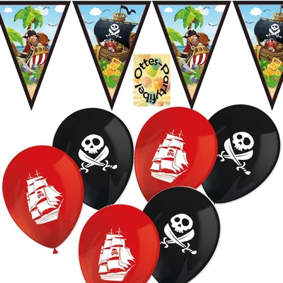 Produktbild von Pirates-Island-Party-Dekoset - Girlande + Luftballons