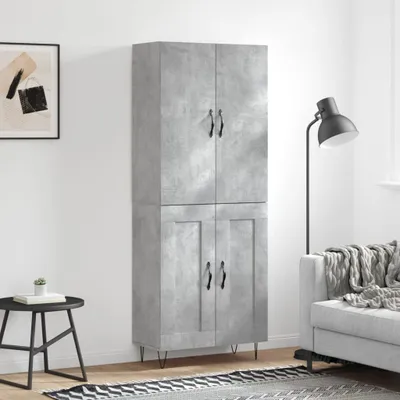Produktbild von vidaXL Highboard Betongrau 69,5x34x180 cm Holzwerkstoff