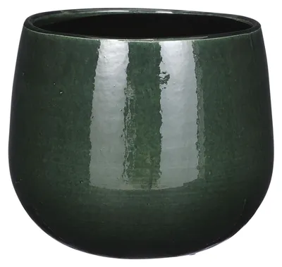 Produktbild von Mica Decorations Pflanzentopf - Keramik - grun glanzend - 18x16 cm