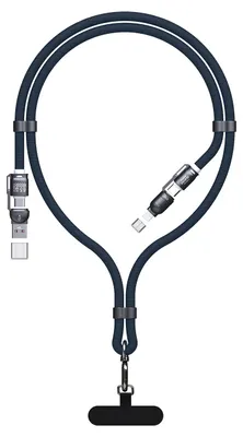 Obrázok produktu pre Kábel Dudao L20Max 65W 4v1 s káblom USB-C na USB-C a adaptérmi Lightning a USB-A – modrá farba