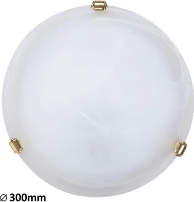 Zdjęcie produktu dla Plafon szklany 30 cm E27 1x60W białe szkło alabastrowe okrągły Alabastro 3201 Rabalux