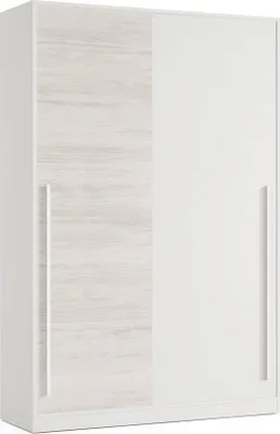 Image de Armoire - blanc et chêne - 2 portes coulissantes - 200 x 121 x 50 cm