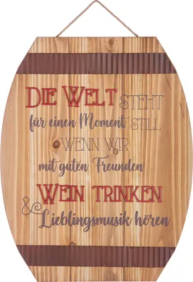 Produktbild von Gilde MDF Weisheit  Weinfass   50904