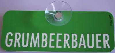 Produktbild von Schild mit Saugnapf - Grumbeerbauer - Gr. ca. 15,5cm x 5cm - 307822
