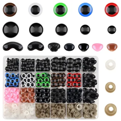 560-teiliges Set Sicherheitsaugen & Nasen, 6–14 mm, Kunststoff