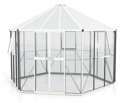 Produktbild von Vitavia Gewächshaus "Pi 9000" weiß 3 mm ESG