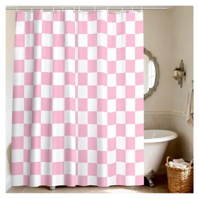 Produktbild von Duschvorhang mit Retro-Karomuster 180x200 cm wasserdicht