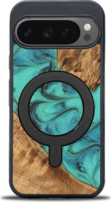 Obrázok produktu pre Drevené puzdro pre Google Pixel 9 / 9 Pro, Bewood Unique Turquoise pre MagSafe