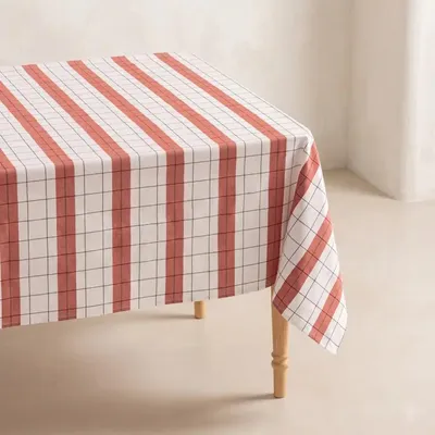 Productafbeelding van GAMUSI STOKKEN Tafelkleed van jacquardkatoen – Vlekvast – 150x200 cm – Tegelmotief