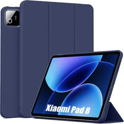 Image de Coque pour Xiaomi Pad 8 / 8 Pro, Protection Hybride Slim avec Fonction Support - Bleu Marine