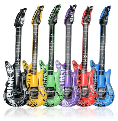 Imagen del producto de Kit de guitarra inflable, de 6 piezas, ideal para fiestas temáticas