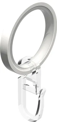 Produktbild von Interdeco Gardinenringe / Flachringe inkl. Einlage und Faltenhaken für Gardinenstangen mit 20 mm Ø Weiß, Pack. 20 Stück