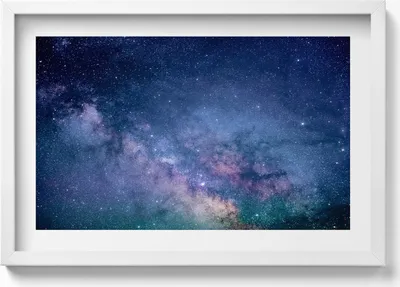 Produktbild von Sternenkosmos– Wandbild mit Rahmen – Gerahmtes Bild  – Wanddekoration – 60x40 cm –  Schwarz Rahmen
