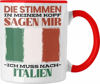 Produktbild von Trendation - Italien Tasse Urlaub Heimat Geschenk Spruch Italiener Geschenkidee (Rot)