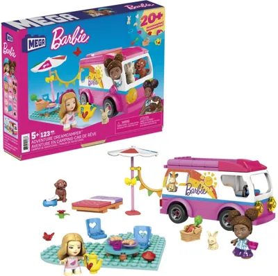 Produktbild von Mattel, Mega Barbie Abenteuer im Traum-Wohnmobil mit 2 Mini-Puppen und Zubehör, Bunt