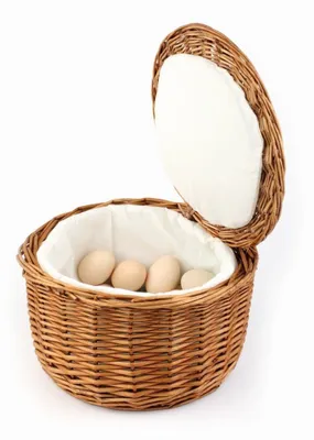 Image de APS Eier-Korb Ø 26 cm, H: 17 cm stabile Vollweide für ca. 20 Eier 30299