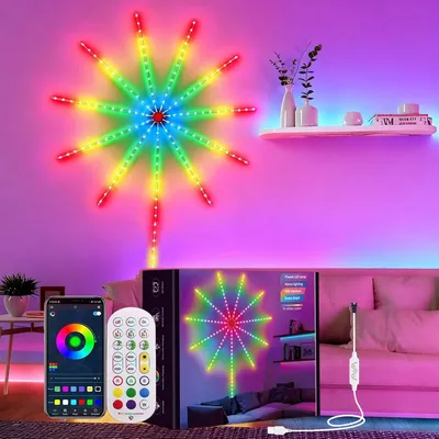 Produktbild von LED-Feuerwerkslichter intelligent – USB-Bluetooth-Farbleisten als festliche Ambientebeleuchtung für dekorative Highlights