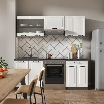 Produktbild von Küchenzeile Vicco R-Line Weiß Landhaus/Anthrazit 200 cm ohne Arbeitsplatte, Model 36660