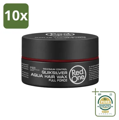 Immagine prodotto di 10 confezioni di cera modellante per capelli Aqua Quicksilver della Red One - Tenuta forte e lucente - 150 ml - Confezione da 10 pezzi