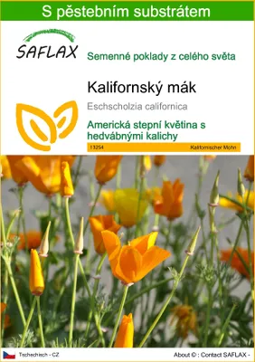 Obrázek produktu pro SAFLAX - Kalifornský mák - Eschscholzia californica - 1500 Semena - S pěstebním substrátem bez klíčků