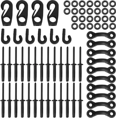 Produktbild von Kayak Bungee Deck Loops Kit Zurrpad Eye Deck Loops Clips Nieten Kit fš¹r Kayaks Canoes Boote