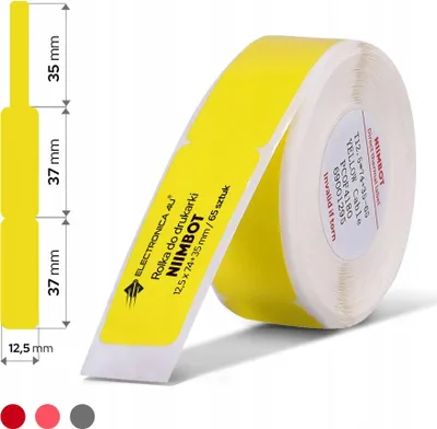 Produktbild von NIIMBOT Etikettenrolle für Etikettendrucker 008-7002105 farbig sortiert, 12,5 x 109,0 mm, 1 x 65 Etiketten (A2K18638301)