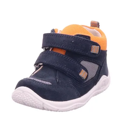 Obrázek produktu pro Dětská obuv na suchý zip BLUE/ORANGE od superfit v semišové barvě od velikosti 19 do 26