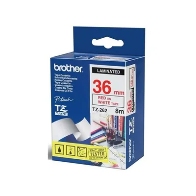 Produktbild von Brother TZe-262 - Rot auf Weiß - Rolle (3,6 cm x 8 m) 1 Kassette(n) laminiertes Band - für P-Touch PT-3600, 550, 9200, 9400, 9500, 9600, 9700, 9800, D800, P900, P950