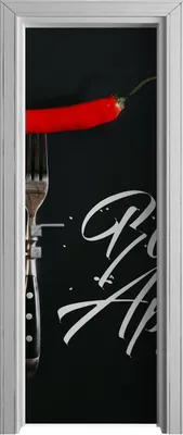 Produktbild von Tür Selbstklebende 70x210 cm Türfolie Türtapete Klebefolie - Bon appetit Inschrift Gemüse