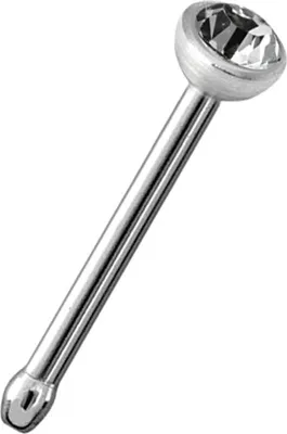 Immagine prodotto di Piercing al naso Karisma in titanio G23 dritto con elementi di cristallo 0,8 mm - Bianco