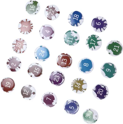 Zdjęcie produktu dla Gl��cksnummer Button Pin unikalny wzór kreskówkowy kalendarz adwentowy broszka24szt kolorowe graffiti