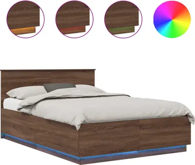 Zdjęcie produktu dla vidaXL Rama łóżka dąb brązowy 150 x 200 cm materiał drewnopochodny