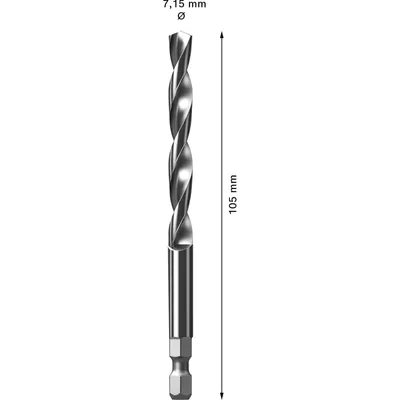 Image de Foret de centrage Expert Power Change Plus Bosch Professional, HSS-G, 7,15 x 105 mm