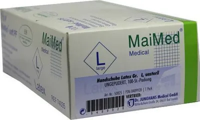 Zdjęcie produktu dla Rękawice lateksowe niesterylne bezpudrowe duże 100 szt