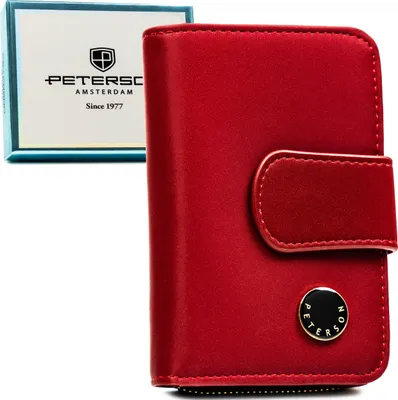 Obrázek produktu pro Peterson dámská peněženka RFID červená přírodní a ekologická kůže 13x8,5 cm