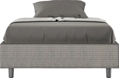 Produktbild von ITYHOME - Gepolstertes Bett ohne Lattenrost 120x210 mit Stoffbezug Labirinto 2 Grau Azelia